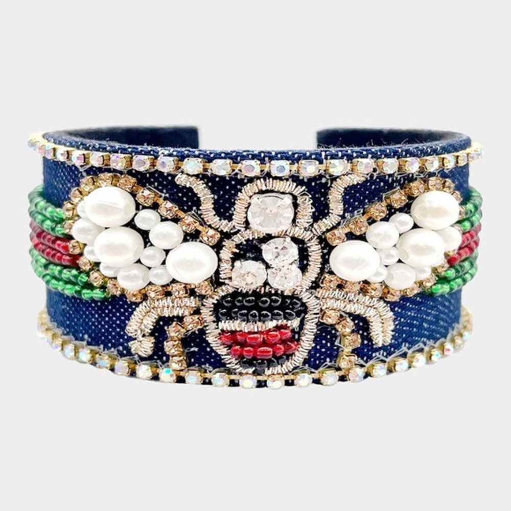 Denim cuff bracelet